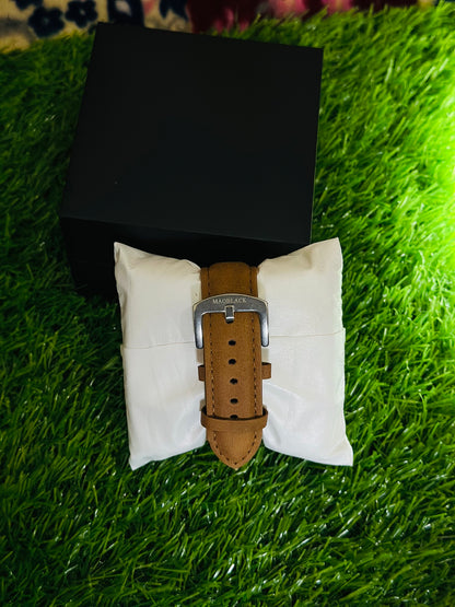 🕰️ Mao Black Edition – Classic Analog Watch with Leather Strap
